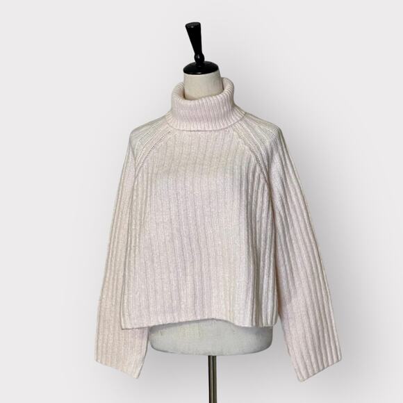 Zara Cropped Turtleneck Swearer Light Pink - Picture 1 of 9